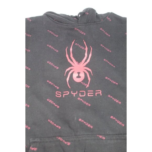 Spyder Hoodie Mens M Black Red Long Sleeve Unisex Preppy Sporty Casual Relaxed - Picture 6 of 12